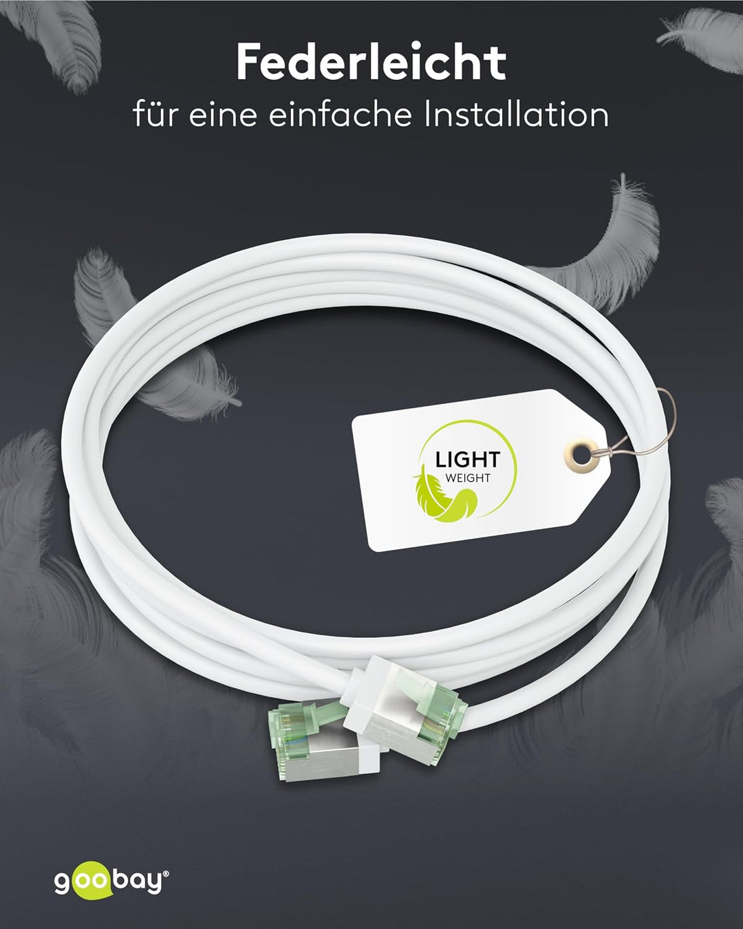 goobay CAT 8.1 Netzwerkkabel im 10er Set/Patchkabel geschirmt, super-Flexible, U/FTP/CU Ethernet Kab