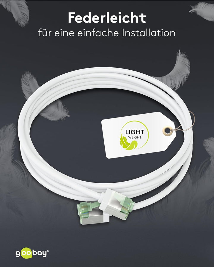 goobay CAT 8.1 Netzwerkkabel im 10er Set/Patchkabel geschirmt, super-Flexible, U/FTP/CU Ethernet Kab