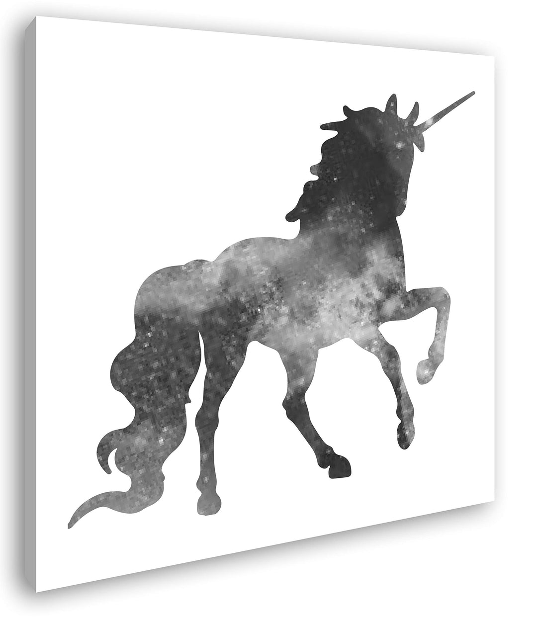deyoli Galaxie-Einhorn Format: 70x70 Effekt: Schwarz&Weiss als Leinwandbild, Motiv fertig gerahmt au