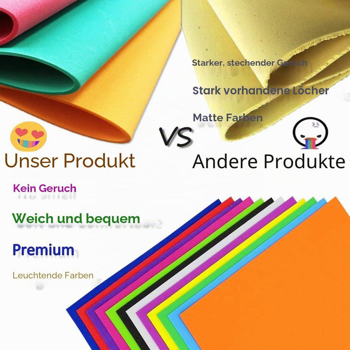 84 Bögen Moosgummi Platten, MEARCOOH Schaumstoff-Platten in 12 verschiedenen Farben, A5 21.5 x 14cm