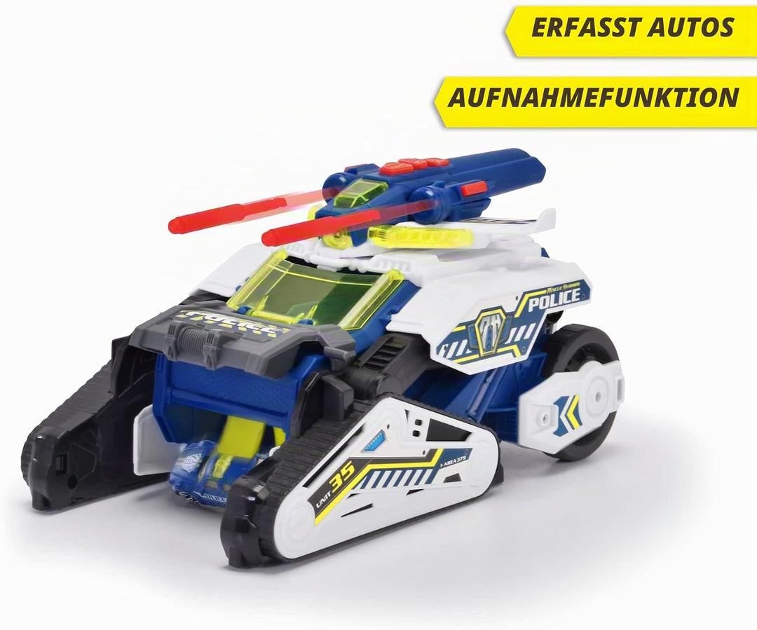 Dickie Toys Rescue Hybrids Polizei-Fahrzeug Police Bot (35 cm) - futuristisches Polizeiauto (gross)