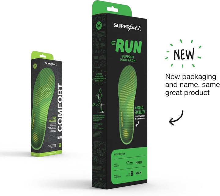 Superfeet Run Comfort Komforteinlegesohlen, Grün (Citron), B (34-36 EU), B (34-36 EU)