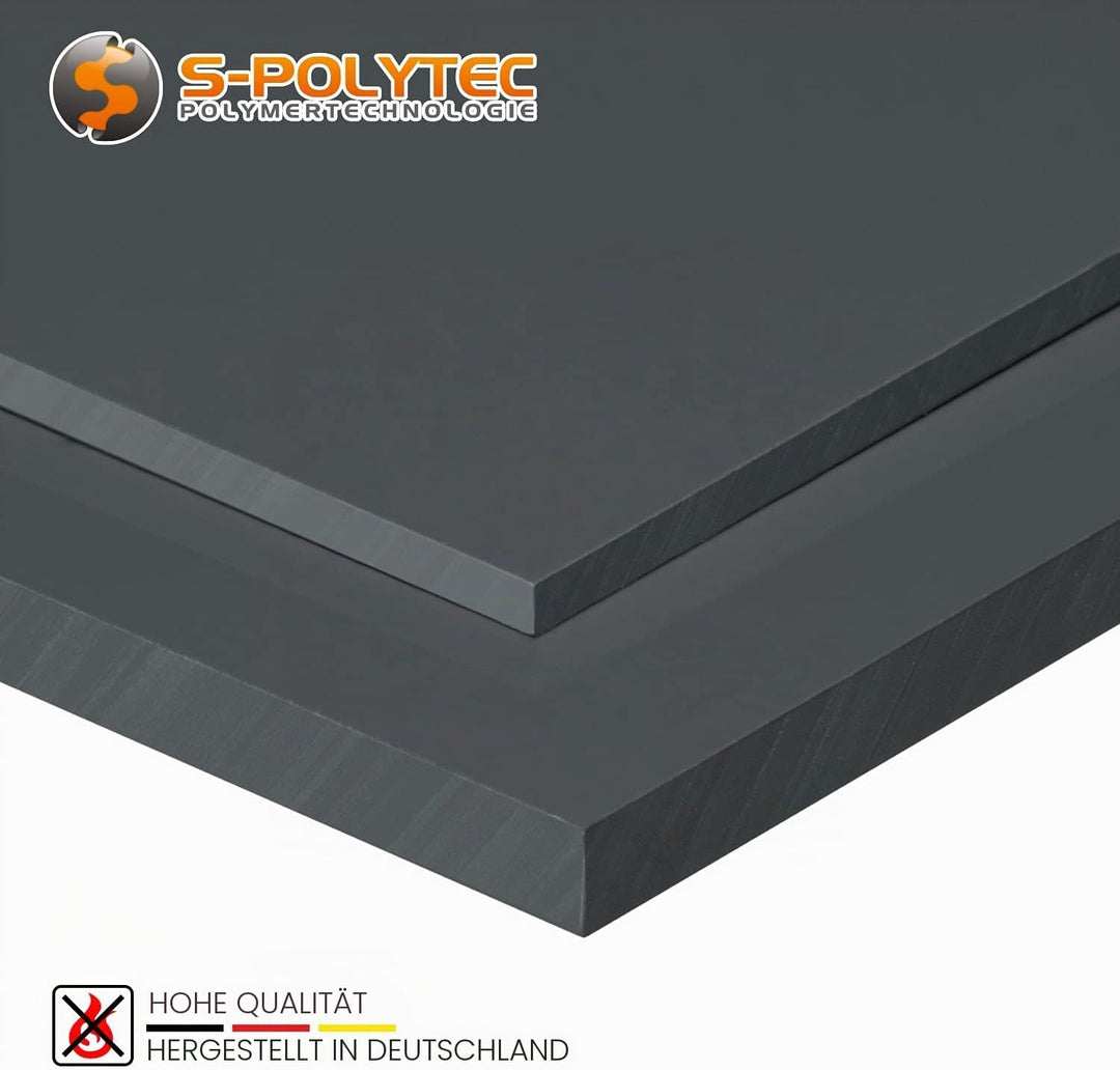 Platte aus Hart PVC Zuschnitt in | grau RAL 7011 | VERSCHIEDENE FORMATE &amp; STÄRKEN | TOP QUALITÄT | (