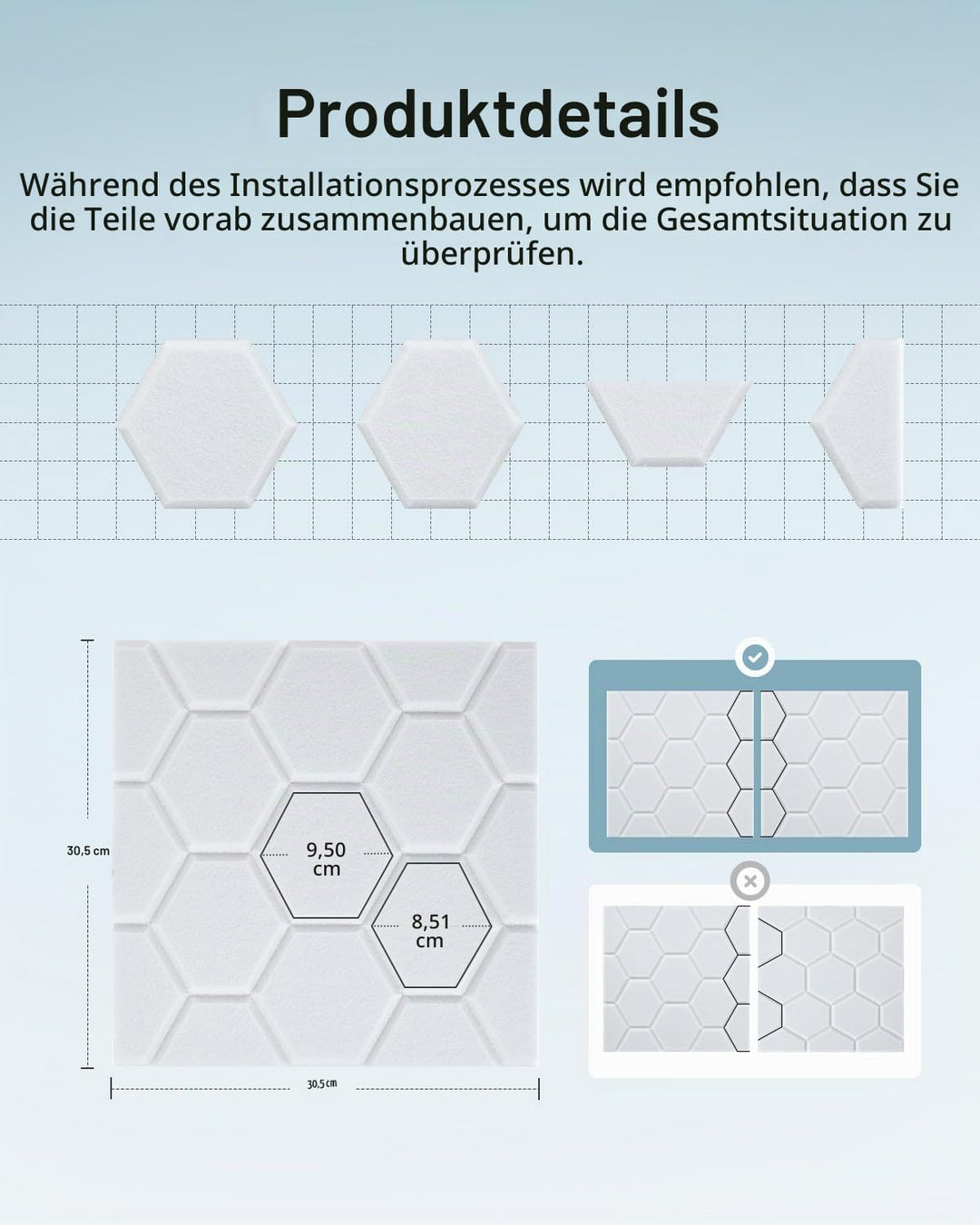 18 Stück Akustikplatten Selbstkleben, Schallabsorber, 30x30x0.9cm, Schalldämmung Wand tür Decken, Ak