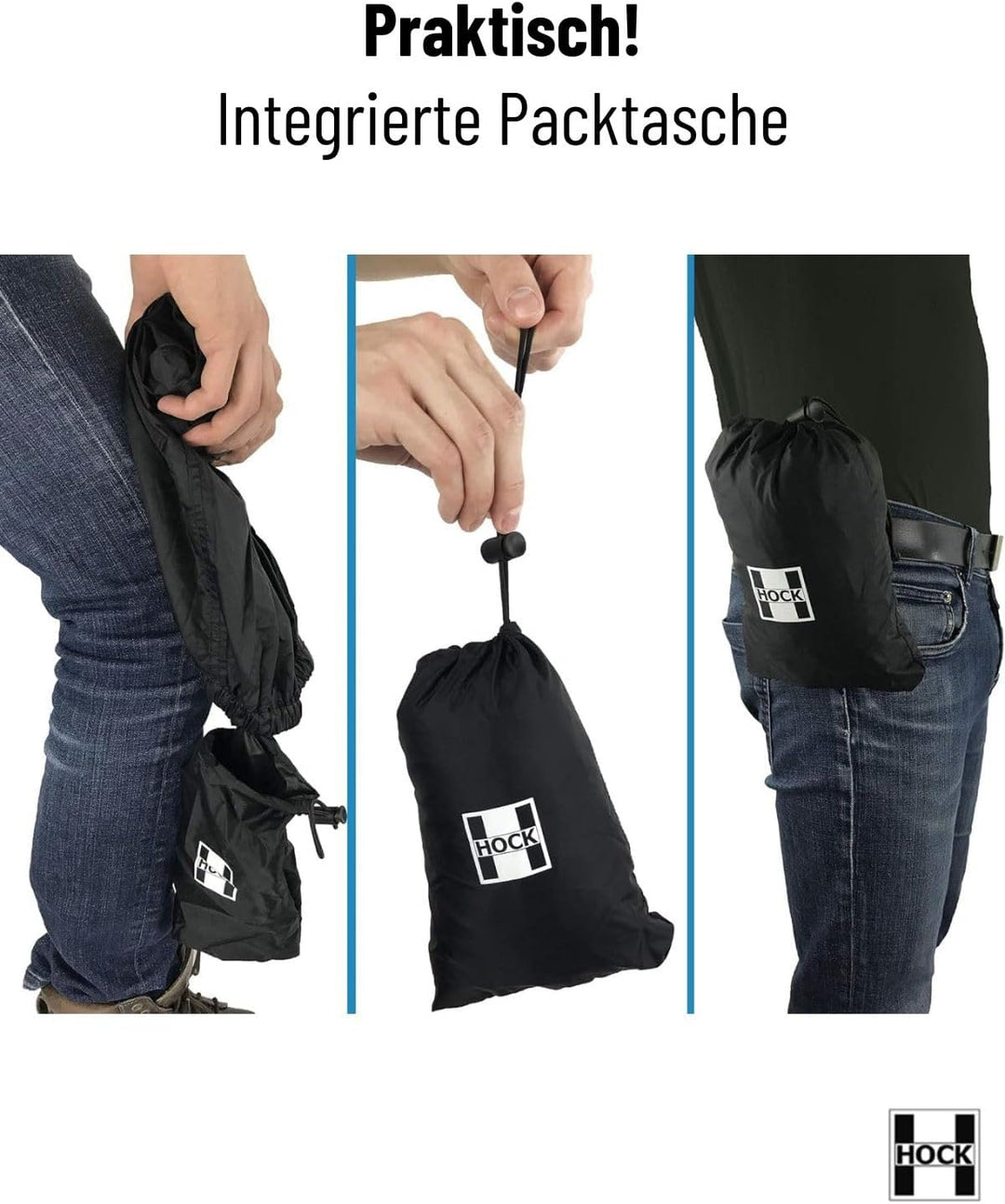 HOCK Regenhose Unisex für den bequemen Einstieg - Mit 2-Wege-Reissverschluss und Atmungsaktiv - Extr