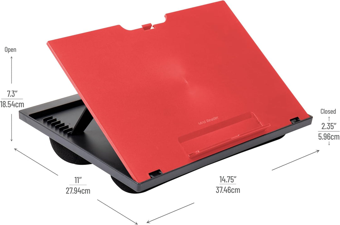 Mind Reader Laptop-Ständer, Betttablett, zusammenklappbar, Kissen, tragbar, Wohnheim, Kunststoff, 37