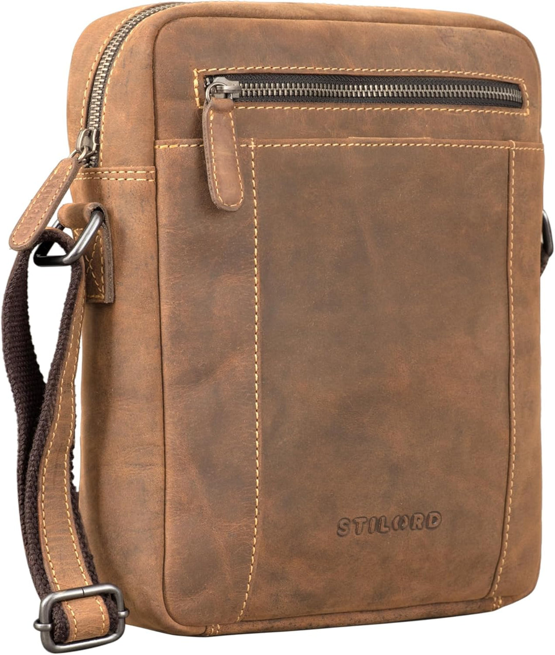 STILORD 'Fox' Herrentasche Leder Vintage Messenger Bag Männer Handtasche klein für 10,1 bis 10,5 Zol