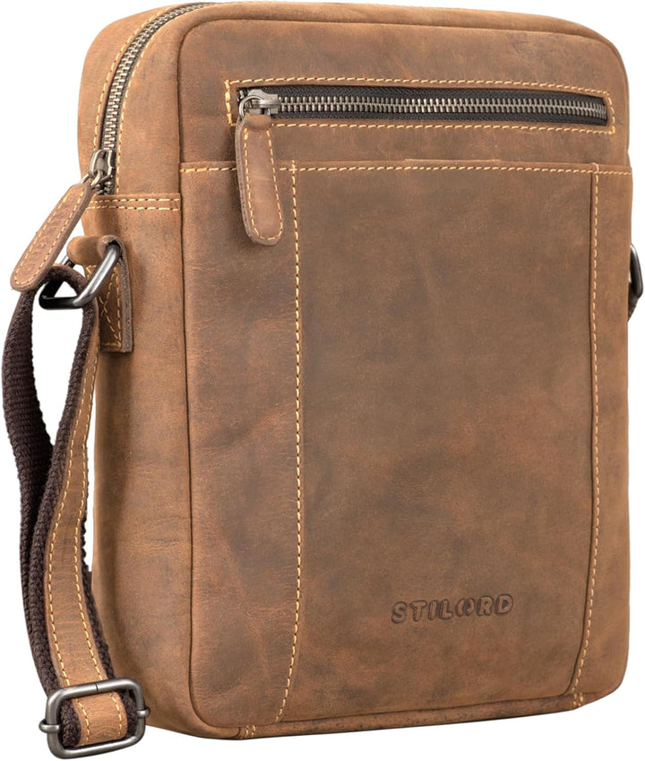 STILORD 'Fox' Herrentasche Leder Vintage Messenger Bag Männer Handtasche klein für 10,1 bis 10,5 Zol