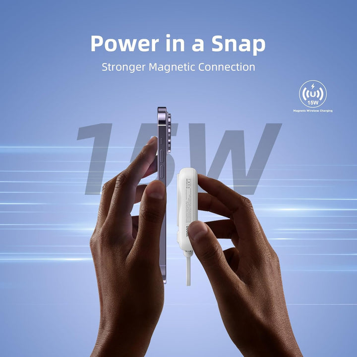 Mini Powerbank 10000mAh mit Magnetischer Schnellladung & 20W PD, 22.5W Max, Tragbare Externe Batteri