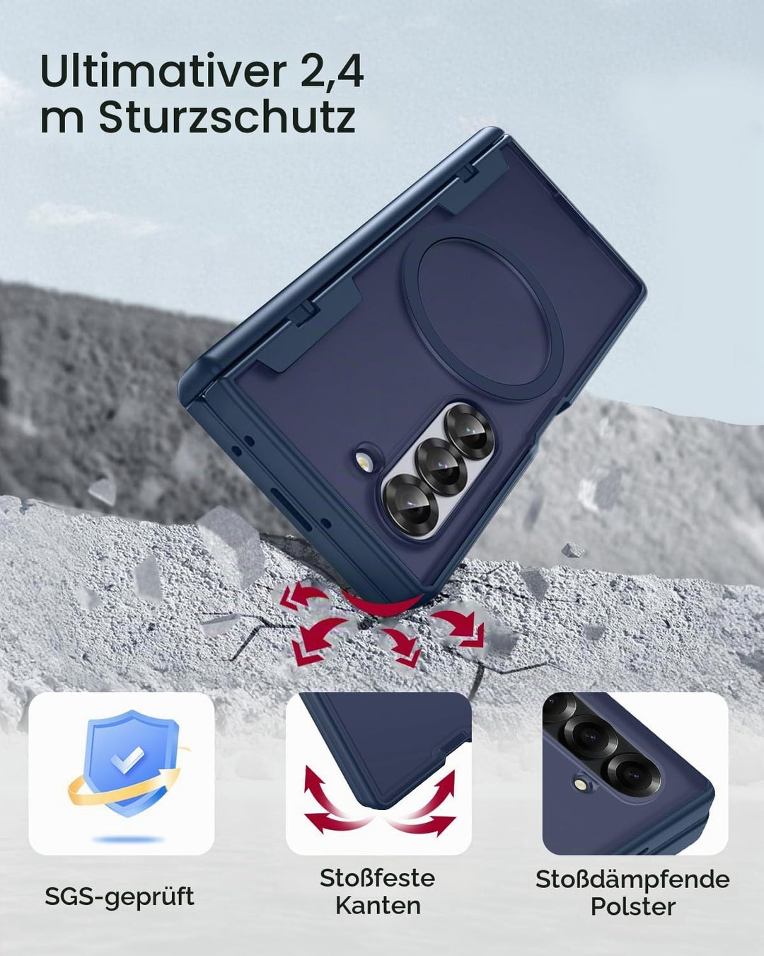 Miimall Kompatibel mit Samsung Galaxy Z Fold 7 Magnetisch Hülle, Anti-SPY Displayschutz &amp; Scharniers