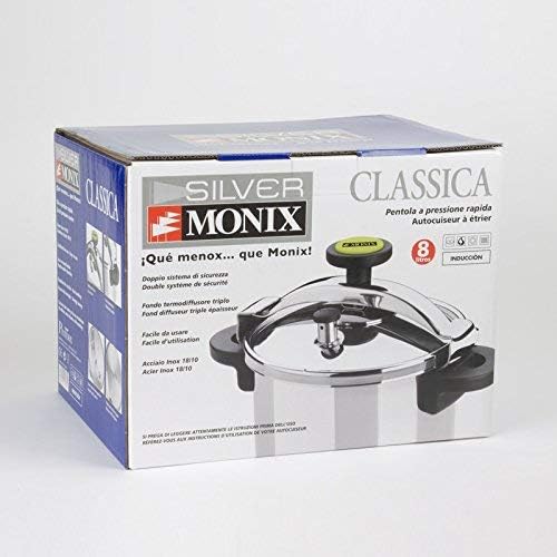 Monix Classica Traditioneller Schnellkochtopf Modern 8 litros silber
