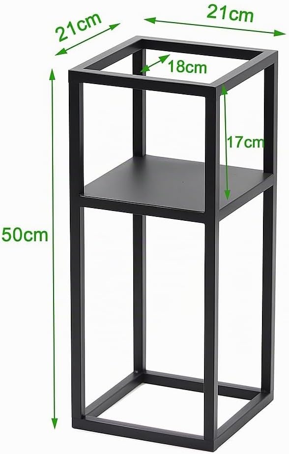 Blumenständer - Pflanzenständer aus Metall - 21x21x50cm - für Wohnzimmer, Küche, Büro - Loft, Indust