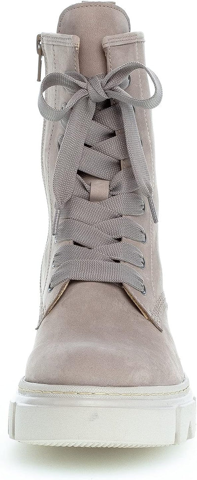 Gabor Damen Combat Boots, Frauen Stiefeletten,Wechselfussbett,Best Fitting 36 EU Beige Leinen, 36 EU