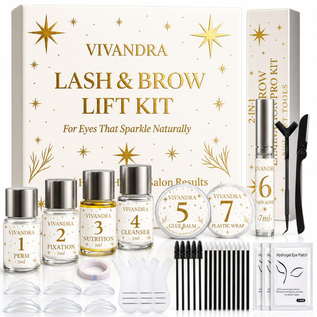 2-in-1 Wimpernlifting & Augenbrauen Lifting Set, Professionelles Brow Lamination Kit Für Dichtere Au