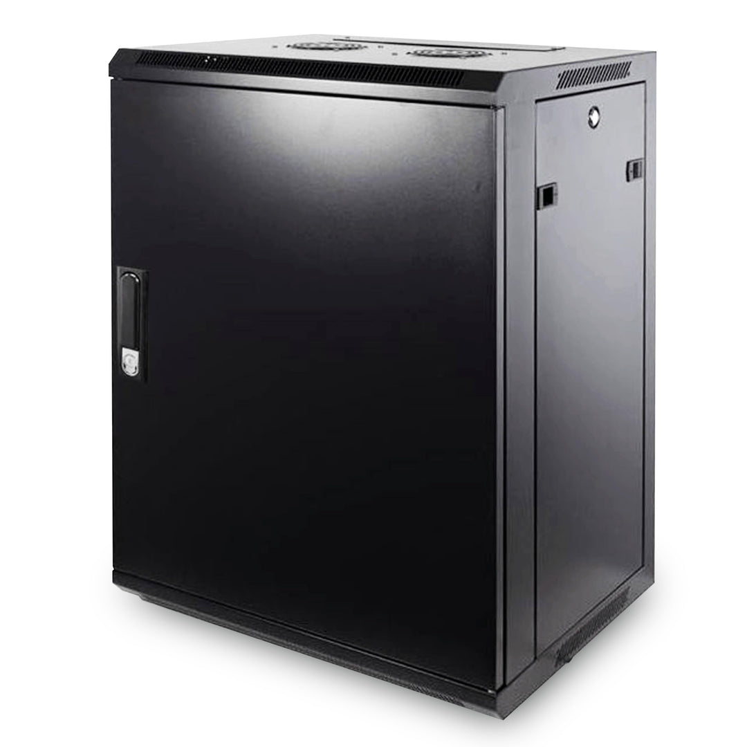 15HE Netzwerkschrank (Serverschrank) 19 Zoll Wandmontage - mit Metalltür (BxTxH) 600 x 450 x 770mm -