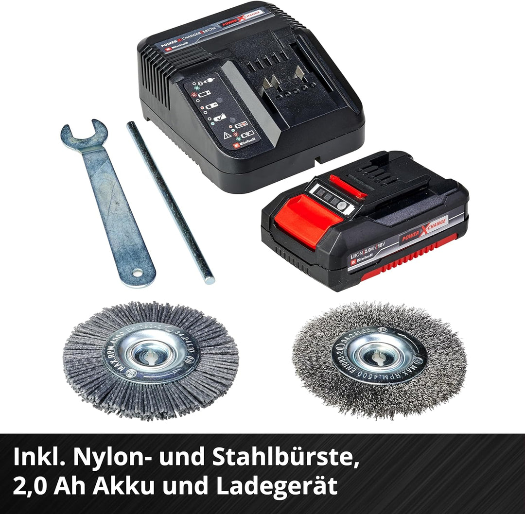 Einhell Akku-Fugenreiniger GE-CC 18 Li Kit Power X-Change (stufenloser Teleskop-Führungsholm, wechse