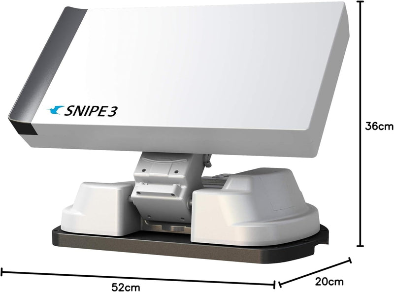 SELFSAT Snipe 3 V3 Twin GPS Vollautomatische Satellitenantenne Skew Sat System Camping Single, Singl