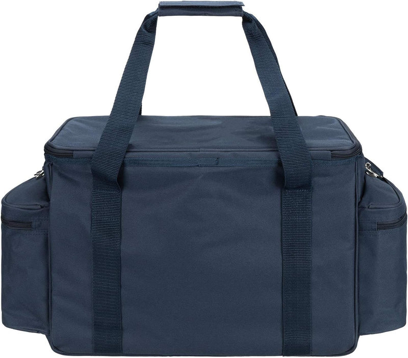 anndora XXL Picknicktasche 6 Personen blau weiss - Vollausstattung 57 Teile Navy Blau Weiss, Navy Bl