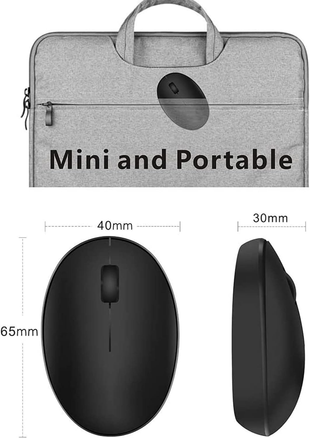 Uiosmuph Mini Kleine Maus Kabellos Wiederaufladbar Computer Maus, 2.4GHz Optische Travel Silent Maus