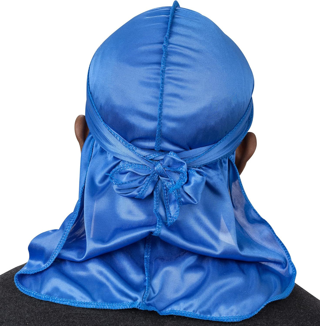 Veeta Superior Silk Durag - Smooth Silk Durag for Men & Women, Long Double Wide Straps, Outside Seam