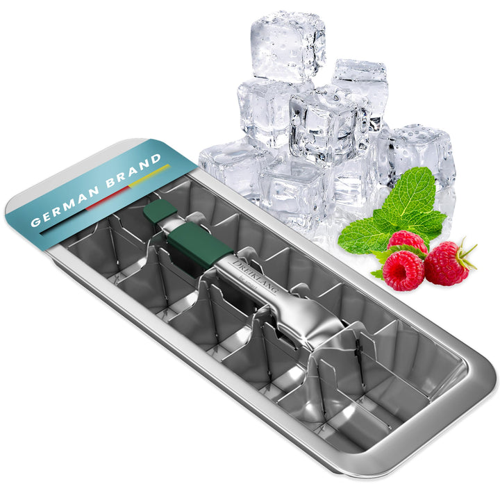 Dreiklang - be smart robuste Eiswürfelform Eiswürfelbehälter hochwertig Edelstahl mit Hebel und kält