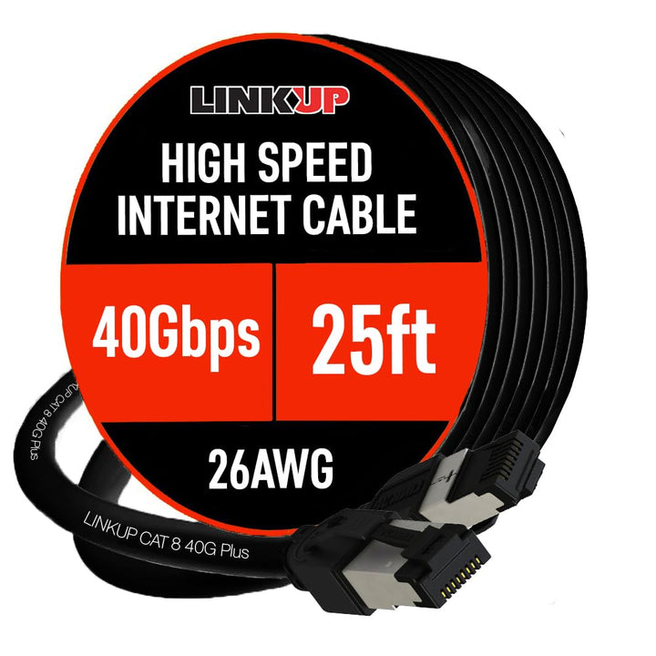 LINKUP - [40Gbps Zertifiziert] Cat8-Ethernet-Patchkabel Doppelt Geschirmt┃2000MHz (2Ghz) Cat8.1┃Zuku