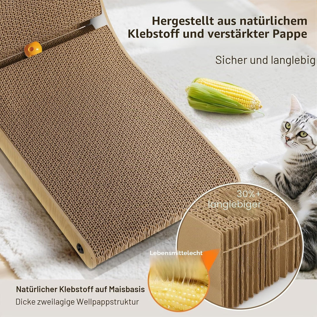 Gimars Hohe 47cm L förmige Kratzbrett Katze mit Ball, Vertikaler kratzpappe für Katzen, Langlebiges