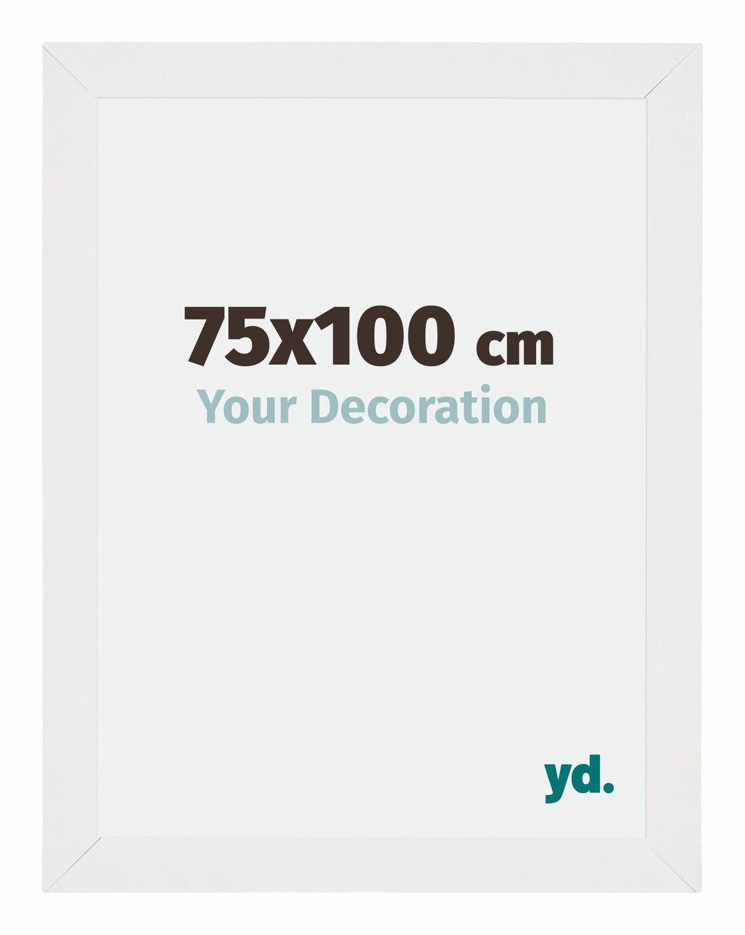 yd. Your Decoration - Bilderrahmen 75x100 cm - Weiss Hochglanz - Bilderrahmen aus MDF mit Acrylglas