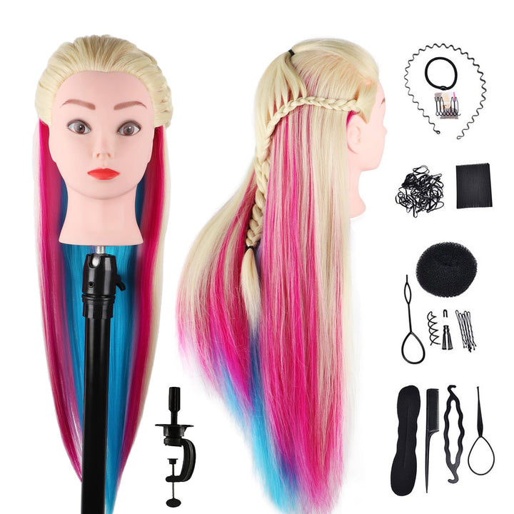 Hair Styling Training Head Synthetic hair, 23" Cosmetology Mannequin Head Hairdressing Manikin Doll