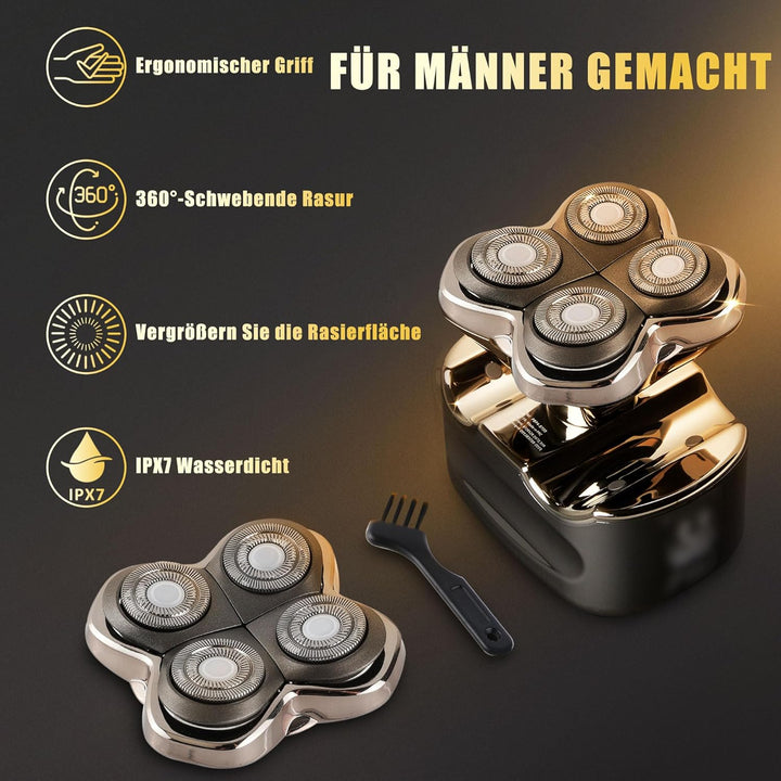 Forte PRO 4 Ersatzkopf Kompatibel mit Skull Shaver Pitbull Silver/Gold PRO, Platinum PRO, Butterfly
