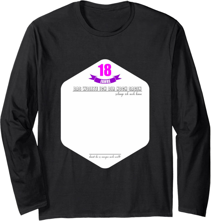 18 Jahre Geburtstag Party Lustiges 18 Geburtstag Gästebuch Langarmshirt