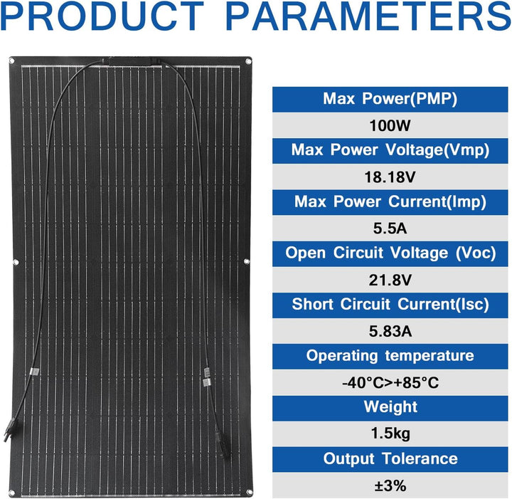 400W SolarPanel ETFE Semi Flexible(4pcs 100W) etfe Mono Solarmodul FüR Gartenhaus, Camping, Wohnmobi