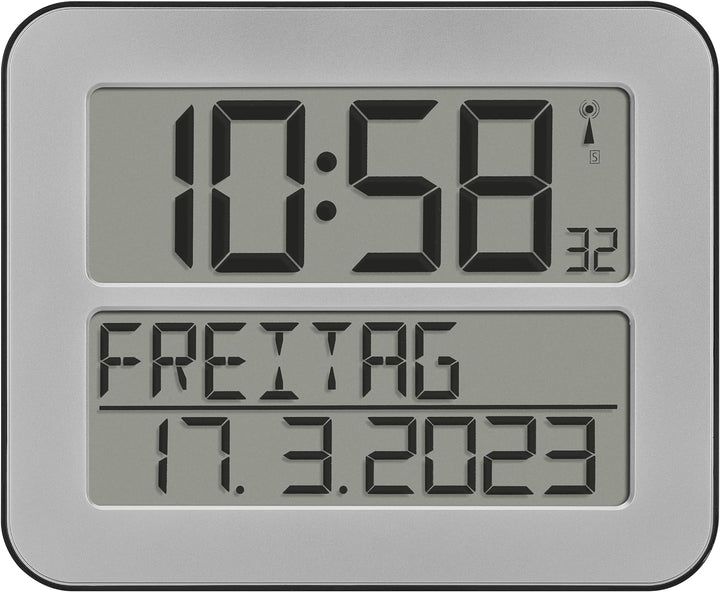 TFA Dostmann TimeLine Max Funk-Wanduhr, 60.4512.54, digital, übersichtliche Funkuhr, Seniorenuhr, De