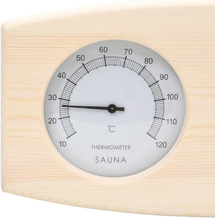 2-in-1 Sauna-Hygrothermograph und Sanduhr Set aus massivem Kiefernholz mit hitzebeständigem Glas, 15