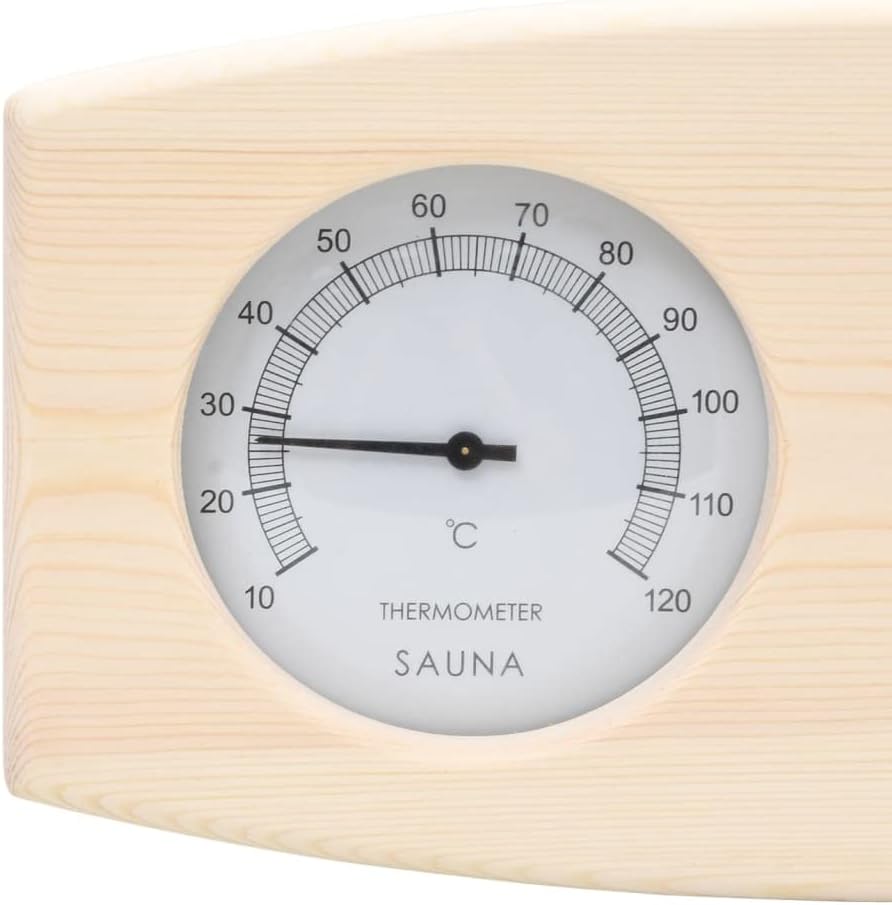 2-in-1 Sauna-Hygrothermograph und Sanduhr Set aus massivem Kiefernholz für Temperatur und Luftfeucht
