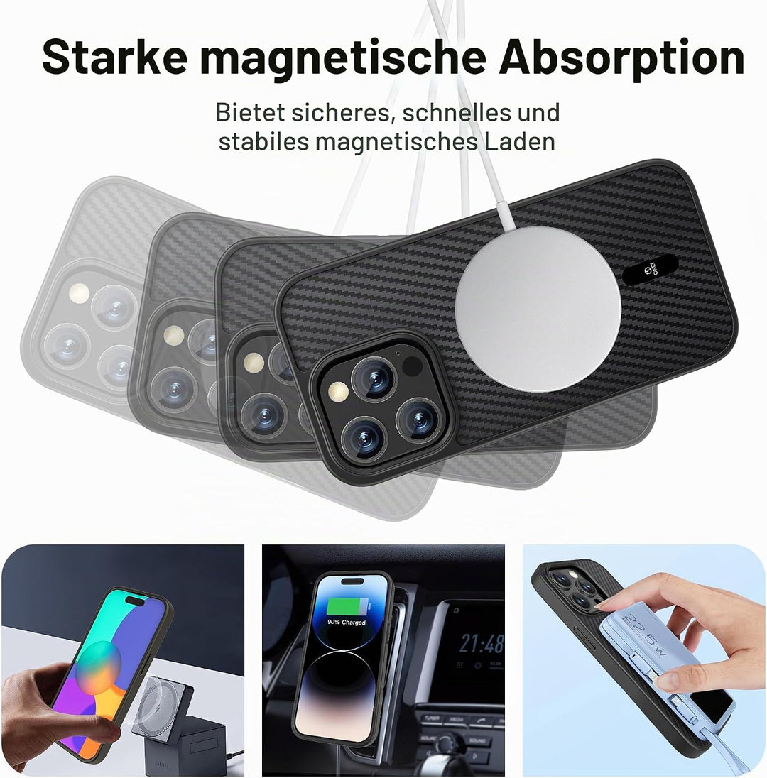 ONES Magnetisch für iPhone 14 Pro Max Ultradünne Hülle, Kompatibel mit MagSafe, Fallschutz in Militä
