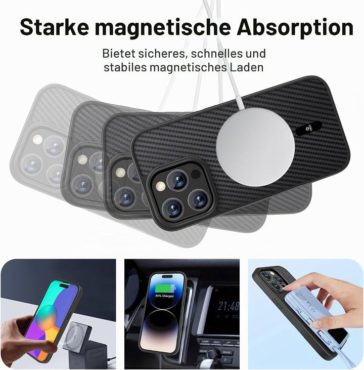 ONES Magnetisch für iPhone 14 Pro Max Ultradünne Hülle, Kompatibel mit MagSafe, Fallschutz in Militä