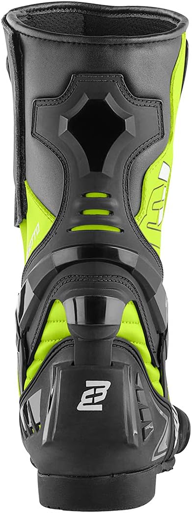 Bogotto Assen Motorradstiefel, schwarz/neon-gelb, 40 40 EU Schwarz Neon Gelb, 40 EU Schwarz Neon Gel