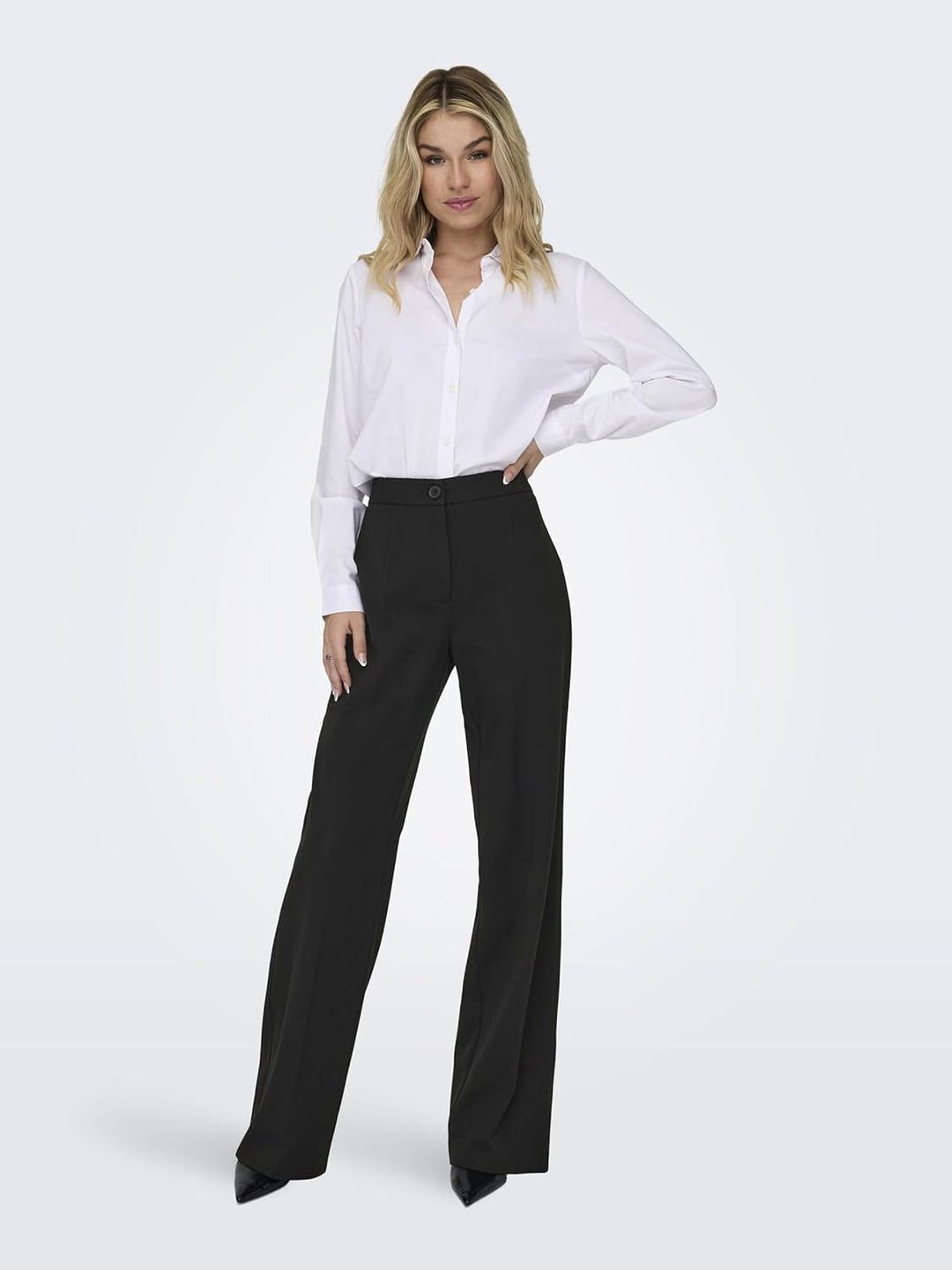 ONLY Damen Onlmia Hw Straight Pant Tlr Noos 34W / 32L Schwarz, 34W / 32L Schwarz