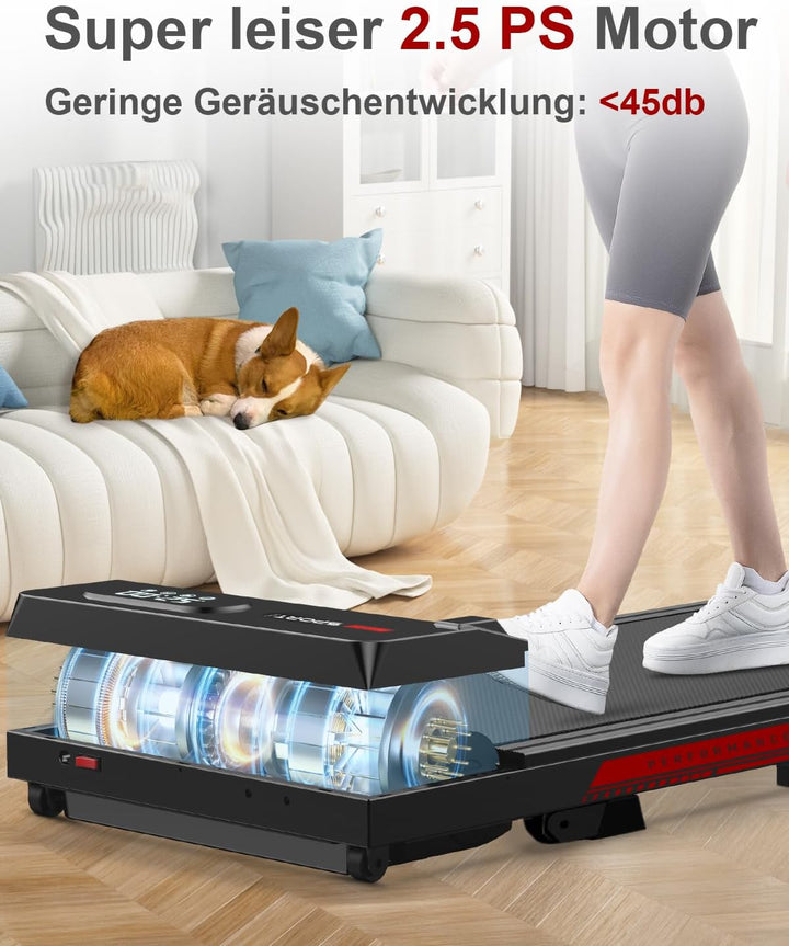 HomeFitnessCode Laufband mit Neigung - Walking Pad Laufpad für Zuhause Klein Mini Walkpad mit Steigu