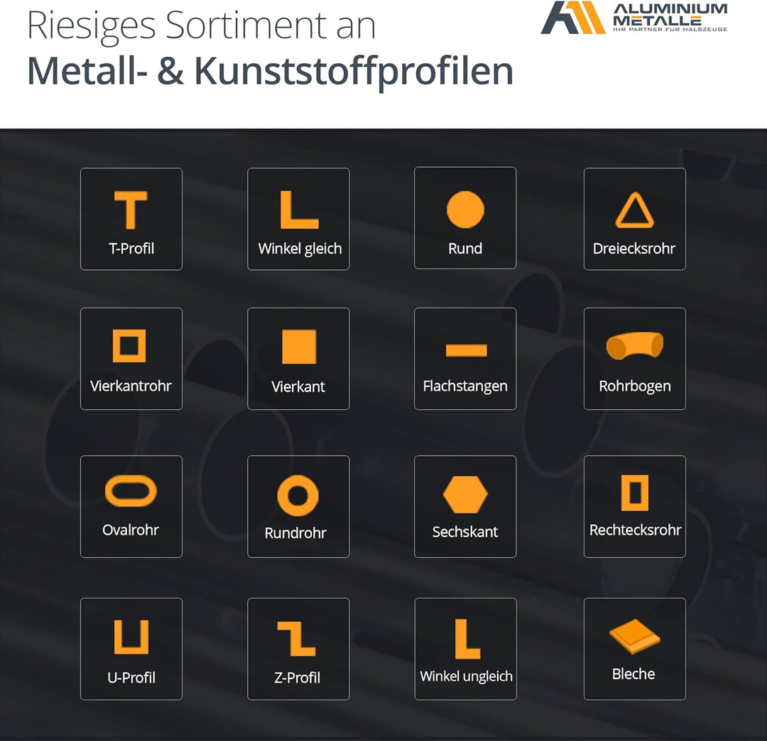 Aluminium Vierkantrohr AW-6060 - 100x100x2mm | L: 1100mm (110cm) auf Zuschnitt L: 1100mm (110cm) | 1