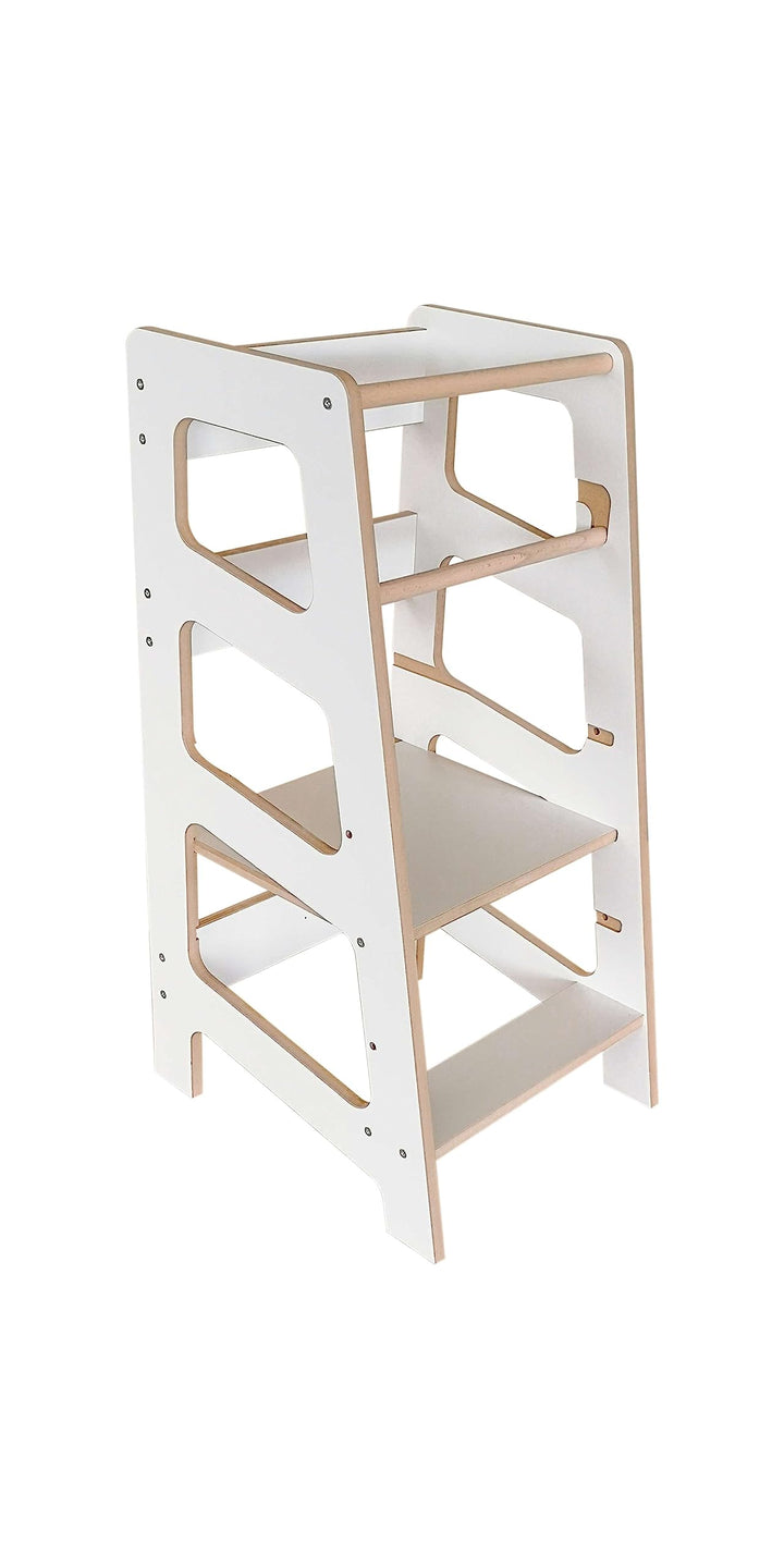 Montessori Lernturm für Kinder | Lernstuhl ab 1 Jahr | Learning Tower | Tritthocker mit 2 Stufen & v