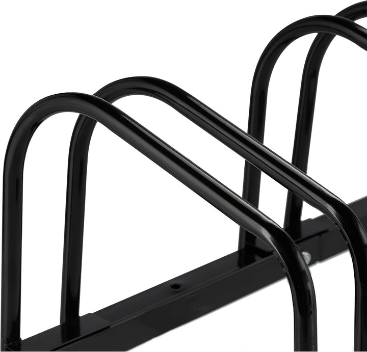 Relaxdays Fahrradständer, für 2 Fahrräder, aus Metall, mit Montagematerial für Boden, HxBxT: 27 x 40