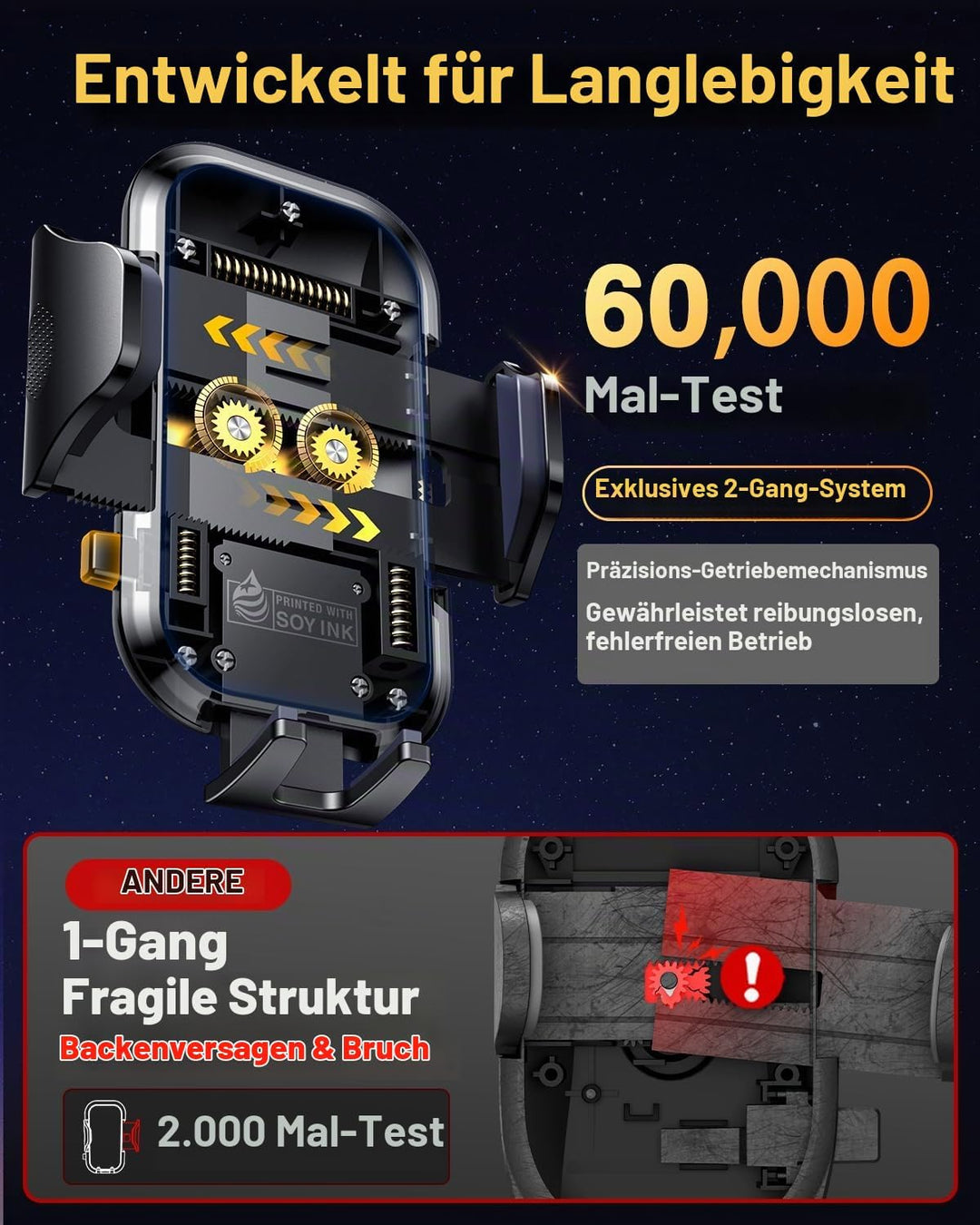 VANMASS Handy Halterung Auto 2024 Neuste Farbe Armeegrün 4 in 1 Handyhalter für Auto Saugnapf &amp; Lüft