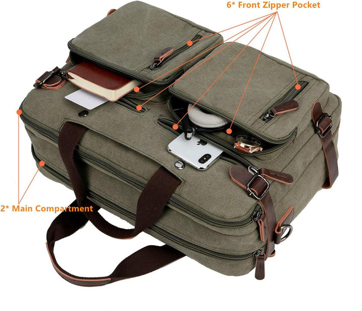 Baosha Convertible Briefcase Backpack 17 Inch Laptop Bag Case Business Briefcase HB-22 Grün, Grün