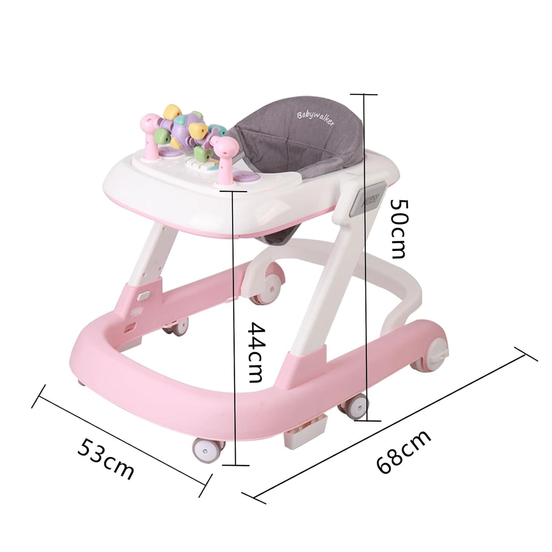 OHMG 4-in-1 Lauflernhilfe für Babys mit interaktivem Multiaktivitätstablett mit abnehmbarer Musik, h