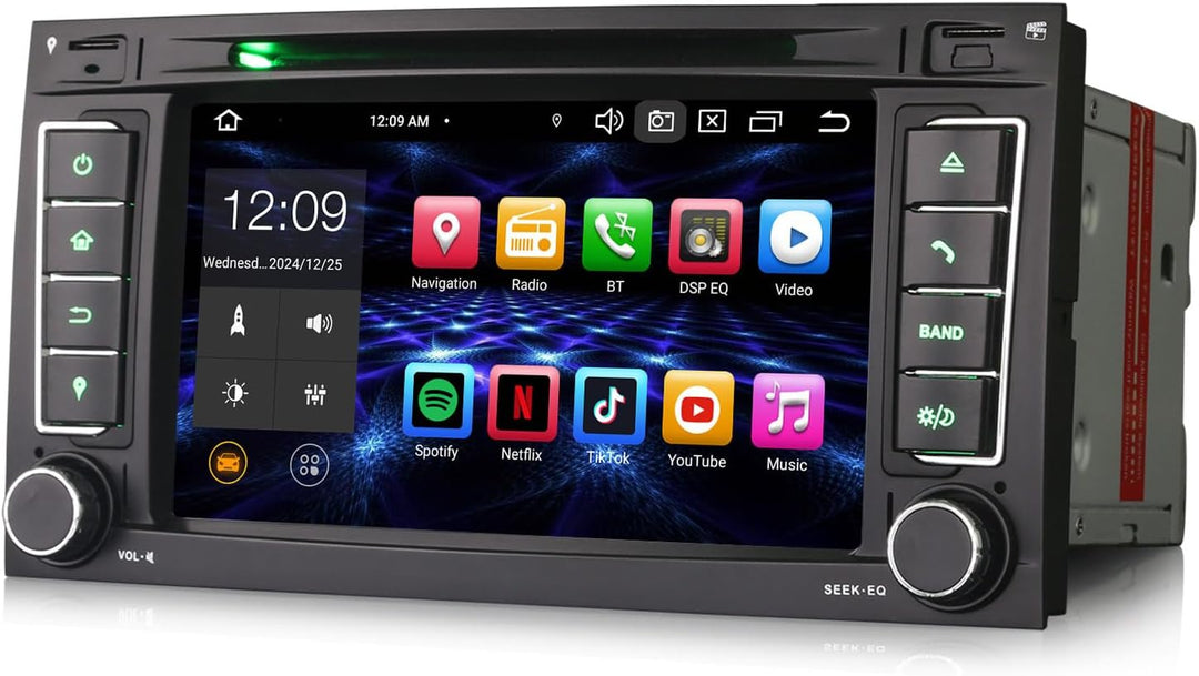 【8-Kern 4GB+64GB】 Erisin 7 Zoll Android 12 Autoradio Bluetooth mit GPS Navi Für VW T5 Multivan Trans