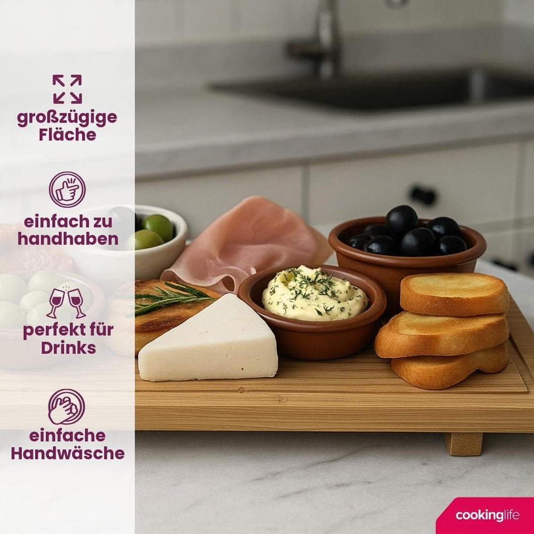 Cookinglife Servierbrett Tapas-Brett - Bambus - 58 x 19 cm, 58 x 19 cm