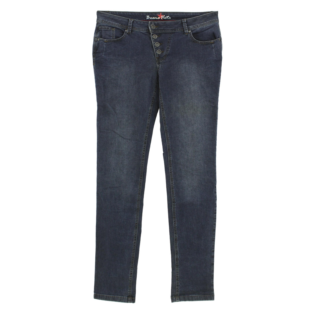 Buena Vista Damen Jeans Hose Malibu Stretchdenim Dark Stone, Blau