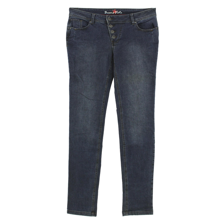 Buena Vista Damen Jeans Hose Malibu Stretchdenim Dark Stone, Blau